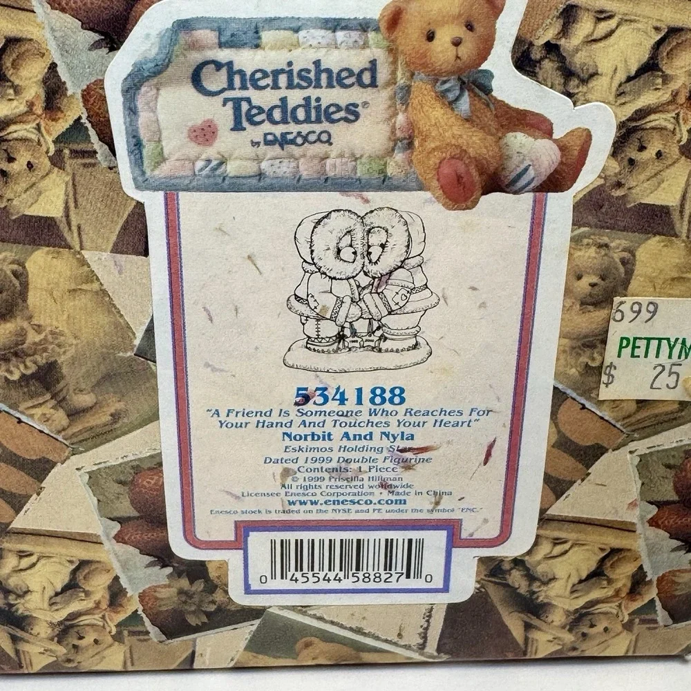 Cherished Teddies Eskimo Bear figurine Norbit and Nyla 1999 Vintage NEW